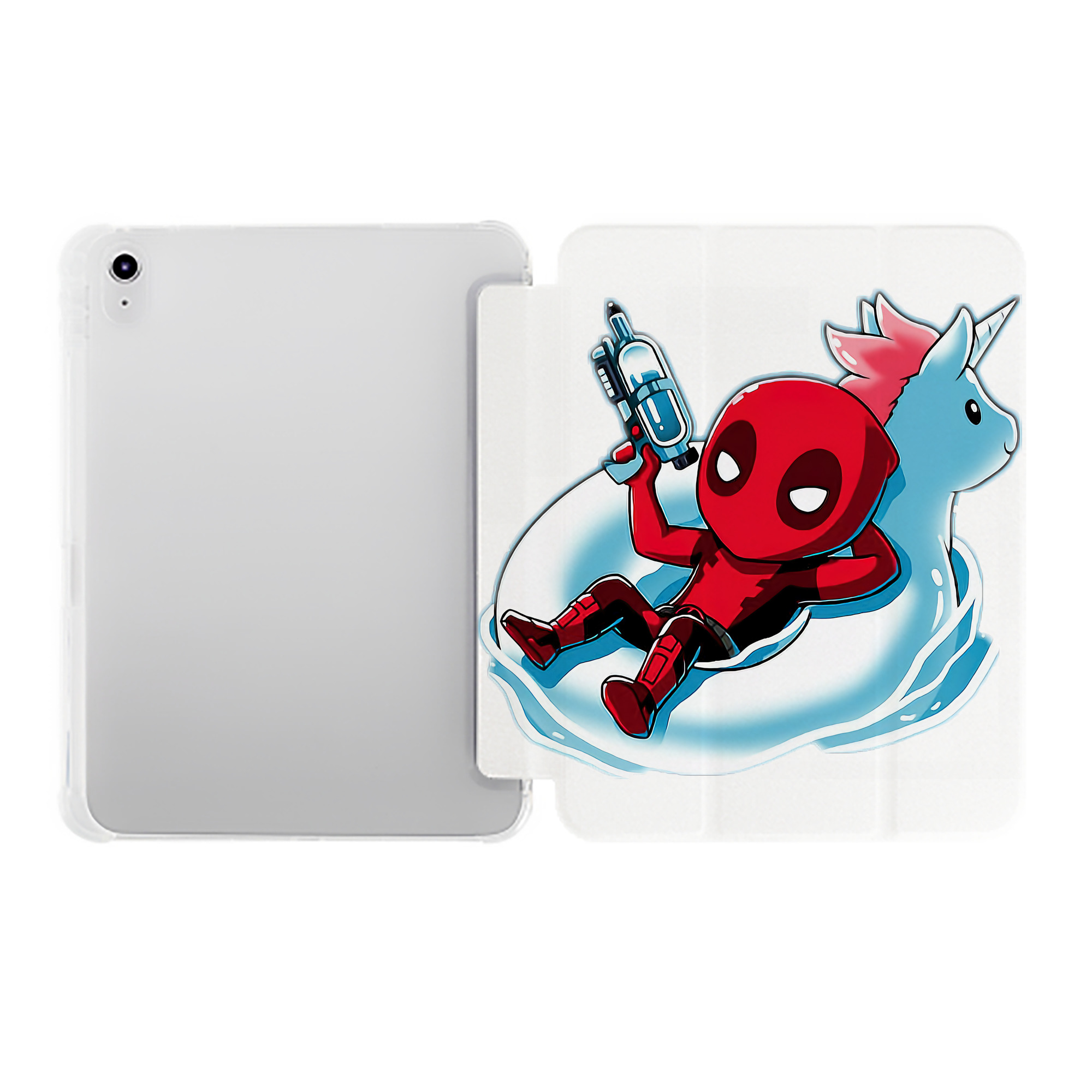 （画像用） Deadpool デッドプール IPad ケース ペン収納付き 三つ折りスタンド PUレザー×シリコン 対応機種9.5/10.5/10.9インチ